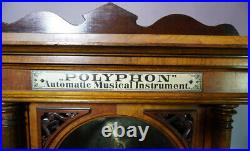 ANTIQUE UPRIGHT POLYPHON DISC MUSIC BOX. You can see and hear it play
