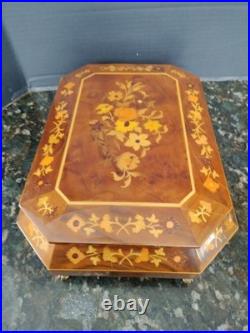 14 Inlaid Jewelry / Music Box Velvet Lining Italy IDI Lara's Theme Reuge