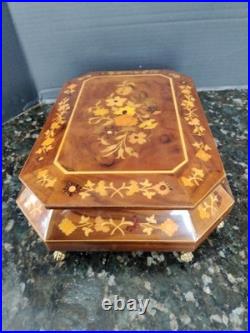 14 Inlaid Jewelry / Music Box Velvet Lining Italy IDI Lara's Theme Reuge