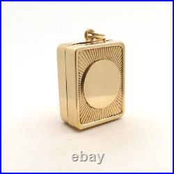 14k Gold Music Box Charm Pendant Wind Up Mechanical Plays Wedding March Vintage