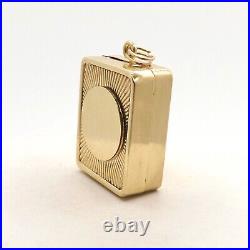 14k Gold Music Box Charm Pendant Wind Up Mechanical Plays Wedding March Vintage