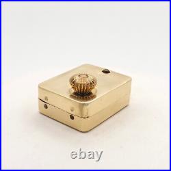 14k Gold Music Box Charm Pendant Wind Up Mechanical Plays Wedding March Vintage