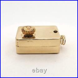 14k Gold Music Box Charm Pendant Wind Up Mechanical Plays Wedding March Vintage