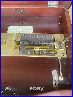 15 1/2 Regina Mahogany Double Comb Disc Floor Model Decorated Music Box