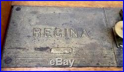 15 1/2 Regina Oak Double Comb Disc Music Box
