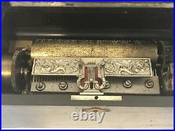 17 Swiss Antique Cylinder Music Box Circa Late 1800s Working Condition 10 Songs