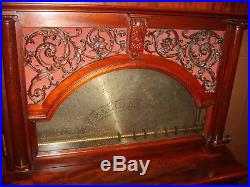 1800's Regina Mahogany 27-1/2 Upright 12-Disc Music Box Double Comb Very Nice