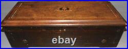 1816 Large Antique Key Wind swiss cylinder music box, Rosewood Case, Works Well