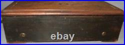 1816 Large Antique Key Wind swiss cylinder music box, Rosewood Case, Works Well