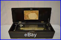 1840 Marque De Fabrique Swiss Antique 12 Airs Music Box -Very Nice! - WORKS