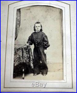 1860's Antique CDV Carte De Visite Leather Photo Album Music Box Combination