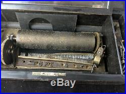 1880s 8 Song Antique Swiss 8 Airs Music Box Pin Roller CPC for parts or restore