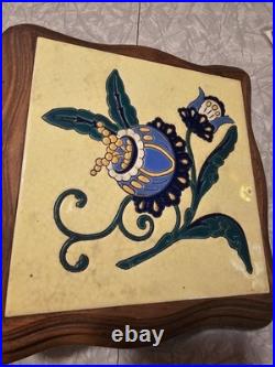 1880s Antique French Tile Music Box Trivet Rare WORKS