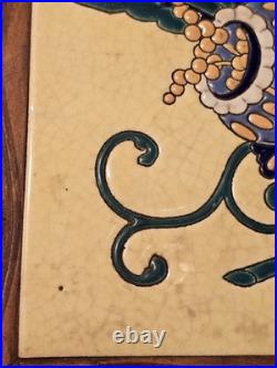 1880s Antique French Tile Music Box Trivet Rare WORKS