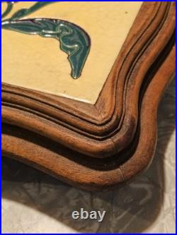 1880s Antique French Tile Music Box Trivet Rare WORKS