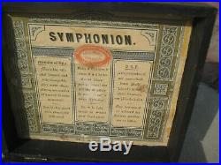 1880s Antique Symphonion Simplex 7 1/2 Disc Music Box Parts or Repair