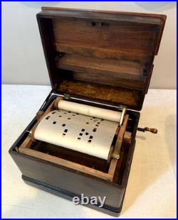 1880s ORIGNAL MELODIA MUSIC BOX MECHANICAL ORGUINETTE CO NEW YORK WORKING (EY)