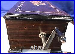 1885 Large Antique Key Wind swiss JACOT'S cylinder music box, 10 Airs Song