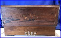 1885 Large Vintage Antique Key Wind swiss cylinder music box, 12 Airs Song