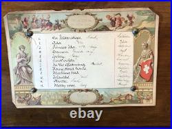 1885 Large Vintage Antique Key Wind swiss cylinder music box, 12 Airs Song