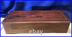 1885 Large Vintage Antique Key Wind swiss cylinder music box, 12 Airs Song