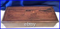 1885 Large Vintage Antique Key Wind swiss cylinder music box, 12 Airs Song