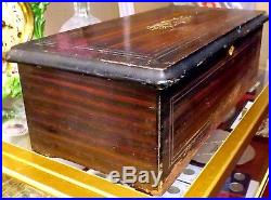 1888 Jacot & Sons 10 Airs Large Victorian Cylinder Music Box Working Condition