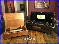 1890 Mermod Freres Antique Music Box Ideal Excelsior 9 Cylinder In Grained Case