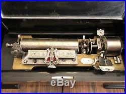 1890 Mermod Freres Antique Music Box Ideal Excelsior 9 Cylinder In Grained Case