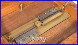1890 Symphonion Sublime Harmonie Lever-Wind Music Box Burl Walnut Stunning