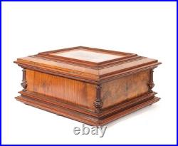 1890 Symphonion Sublime Harmonie Lever-Wind Music Box Burl Walnut Stunning