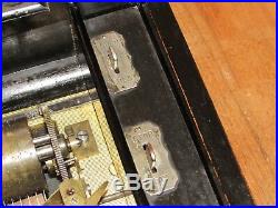 1890's Paillard 23 Antique Swiss Cylinder Music Box WORKS GREAT Condition