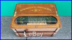 1890s C Borden & Co NEW AMERICAN MUSICAL BOX Music Box Cob Roller Organ