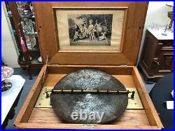 1890s Victorian antique music box imperial symphonion 17 inch disc