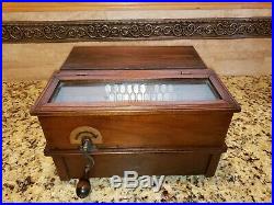 1893 WORKING GEM CONCERT ROLLER ORGAN MUSIC BOX WITH 6 COBS. See Video