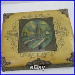 1896 Antique Photo Album Nautical Design with Music Box