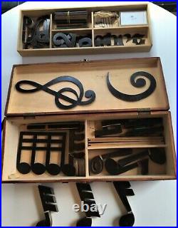 1897 RARE MUSIC TEACHING BOX FLETCHER MUSIC METHOD Over 100 wood pieces