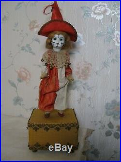 19 Antique Clown Music Box Circa 1900
