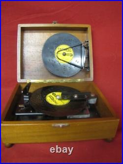 1920s Rare THORENS Switzerland Wooden Music Box With 4 Songs/Discs 1920s Rare THORENS Switzerland Wooden Music Box With 4 Songs/Discs