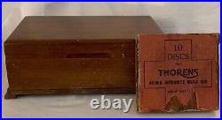 1938-39 Thorens Disc Music Box With 10 Original Discs Swiss Made