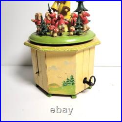 1940s Steinbach Thorens Music Box, Germany Snow White 7 Dwarfs Disney Tune Wood