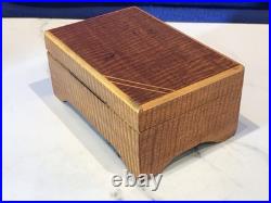 1945 Vintage Antique Key Wind swiss cylinder music box, 2 Airs Song