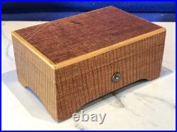1945 Vintage Antique Key Wind swiss cylinder music box, 2 Airs Song