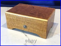 1945 Vintage Antique Key Wind swiss cylinder music box, 2 Airs Song