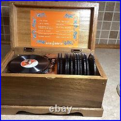 1950's M. I. M. Lador 12 Disc Wood Music Box Japan Battery Opt. Popular Songs