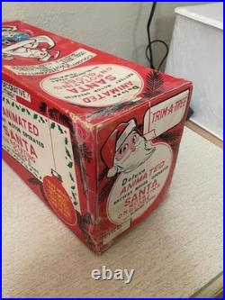 1950s ANIMATED BATTERY OPERATED SANTA ON ROTATING0 GLOBE TOY ORIGINAL BOX JAPAN