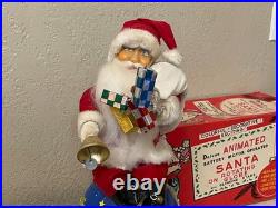 1950s ANIMATED BATTERY OPERATED SANTA ON ROTATING0 GLOBE TOY ORIGINAL BOX JAPAN
