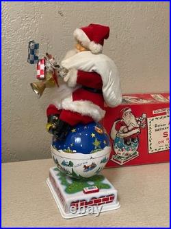 1950s ANIMATED BATTERY OPERATED SANTA ON ROTATING0 GLOBE TOY ORIGINAL BOX JAPAN