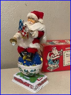 1950s ANIMATED BATTERY OPERATED SANTA ON ROTATING0 GLOBE TOY ORIGINAL BOX JAPAN