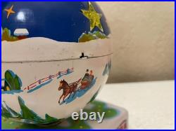 1950s ANIMATED BATTERY OPERATED SANTA ON ROTATING0 GLOBE TOY ORIGINAL BOX JAPAN